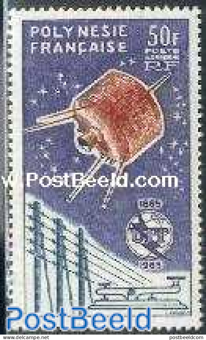 French Polynesia 1965 I.T.U. Centenary 1v, Unused (hinged), Science - Transport - Various - Telecommunication - Space .. - Unused Stamps