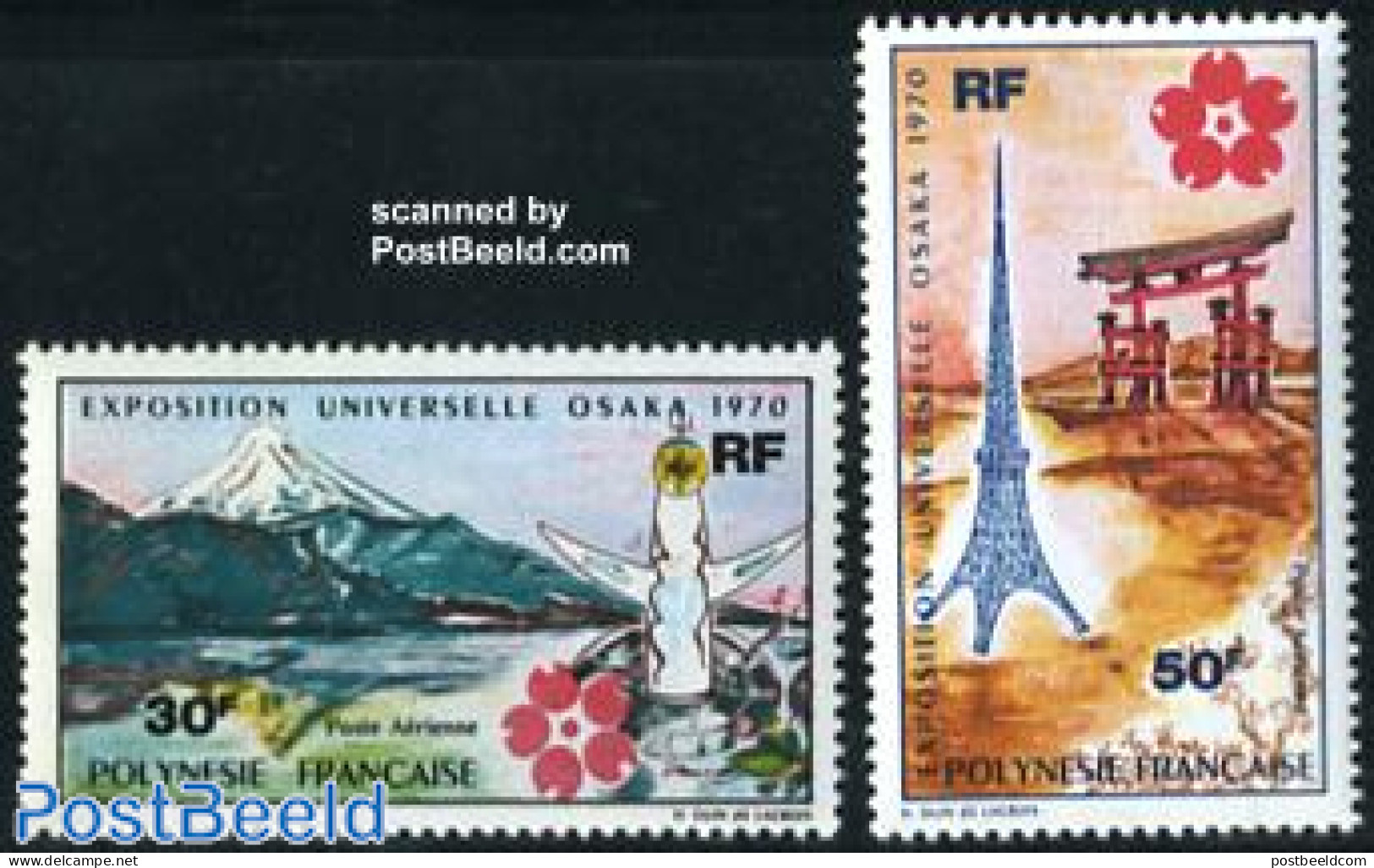French Polynesia 1970 Expo 70 Osaka 2v, Unused (hinged), Various - World Expositions - Nuevos