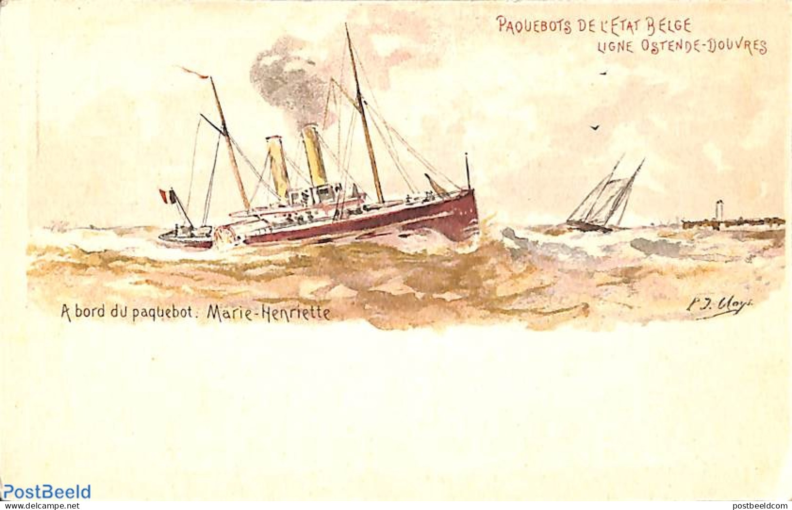 Belgium 1898 Illustrated Postcard 10c, Marie-Henriette, Unused Postal Stationary, Transport - Ships And Boats - Cartas & Documentos