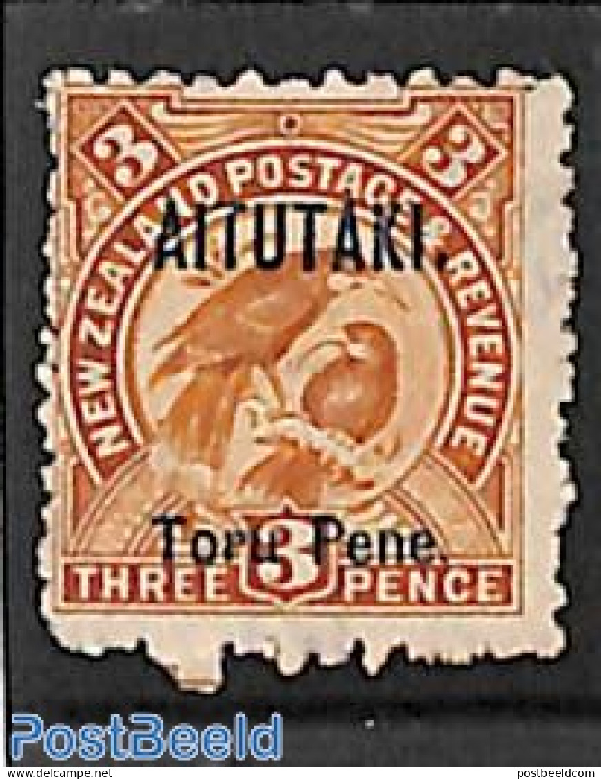 Aitutaki 1903 Toru Pene, Stamp Out Of Set, Without Gum, Unused (hinged), Nature - Birds - Aitutaki