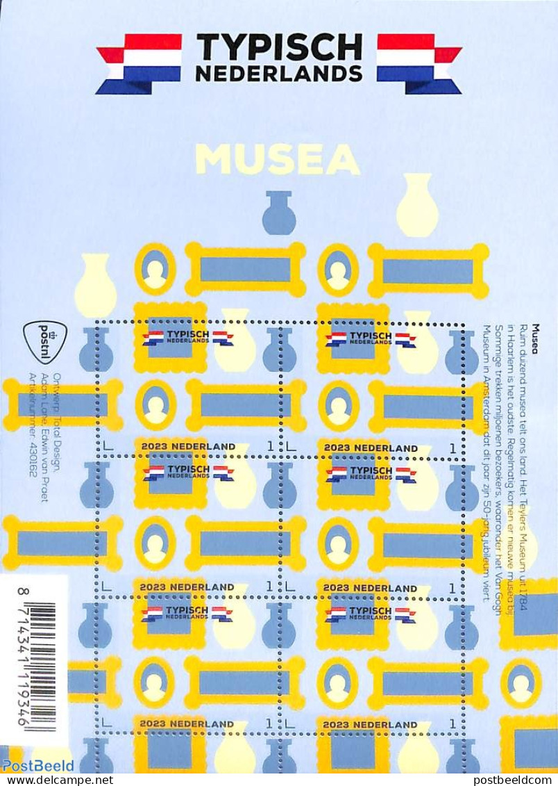 Netherlands 2023 Typical Dutch, Musea M/s, Mint NH, Art - Museums - Unused Stamps