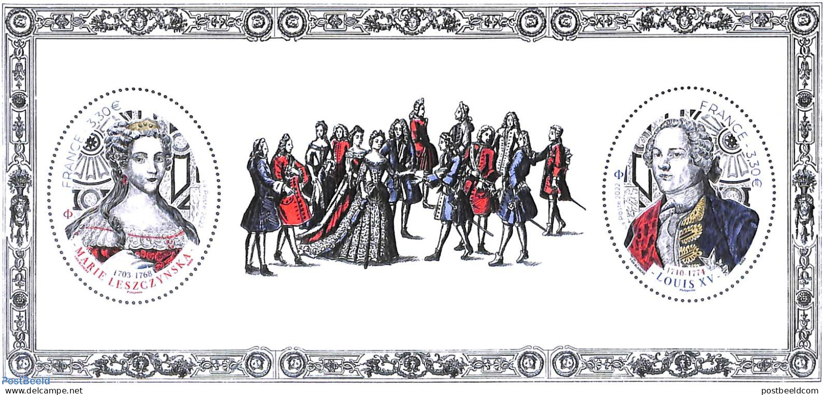 France 2022 Louis XV & Marie Leszczynska, Special S/s, Mint NH, History - Kings & Queens (Royalty) - Ongebruikt