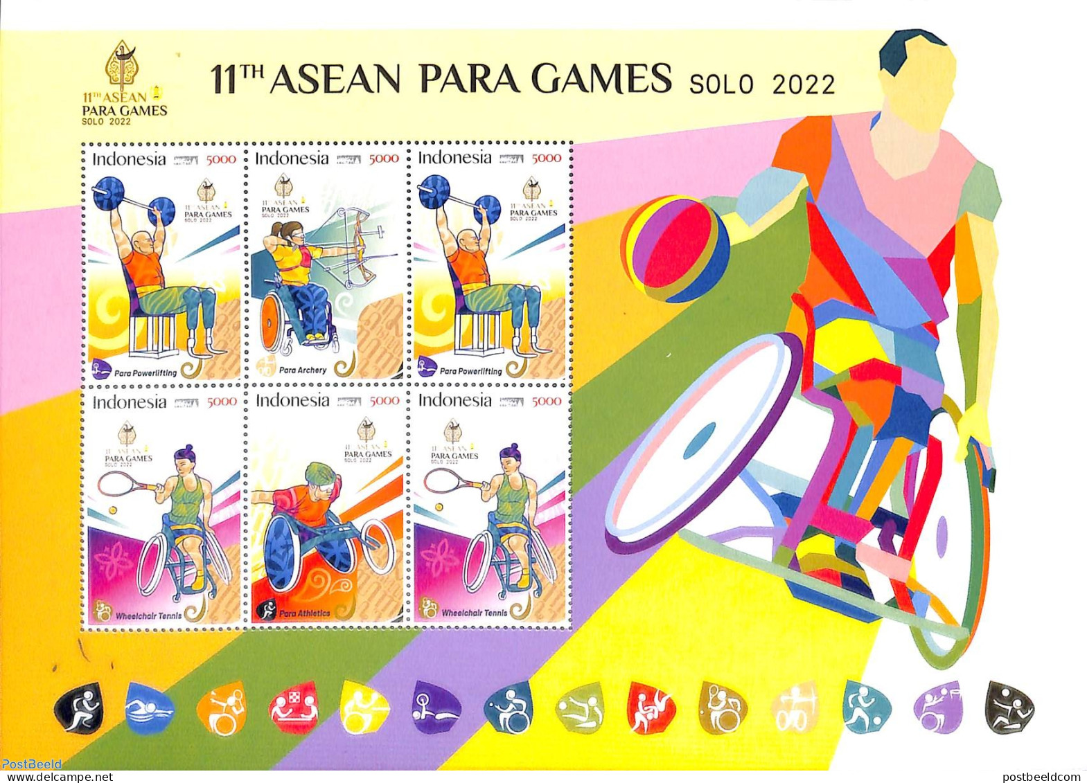 Indonesia 2022 Asia Para Games M/s, Mint NH, Health - Sport - Disabled Persons - Sport (other And Mixed) - Weightlifting - Handicap