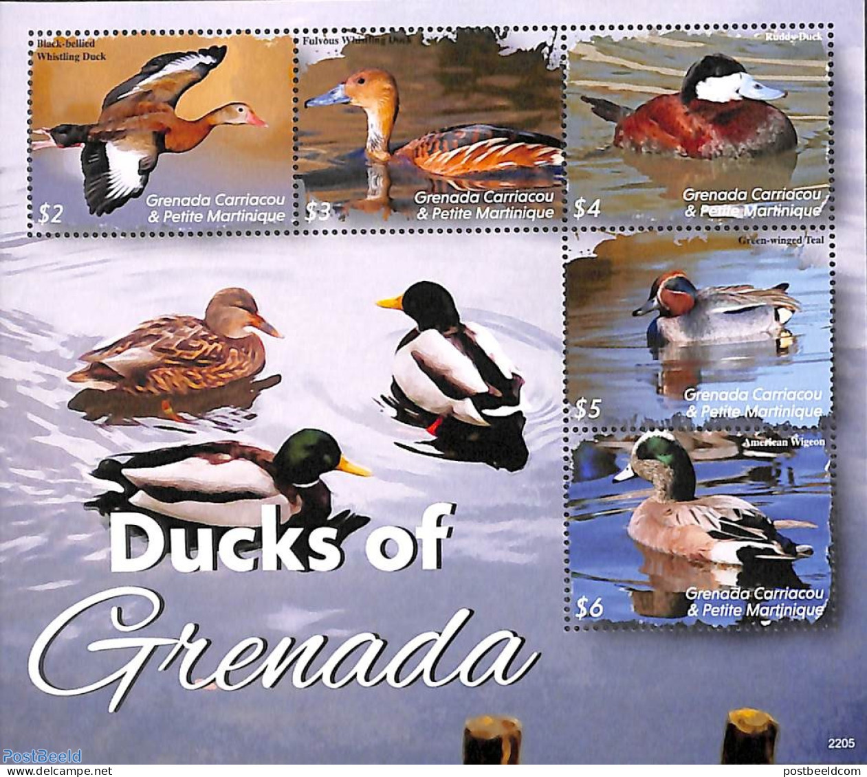 Grenada Grenadines 2022 Ducks Of Grenada 4v M/s, Mint NH, Nature - Birds - Ducks - Grenada (1974-...)