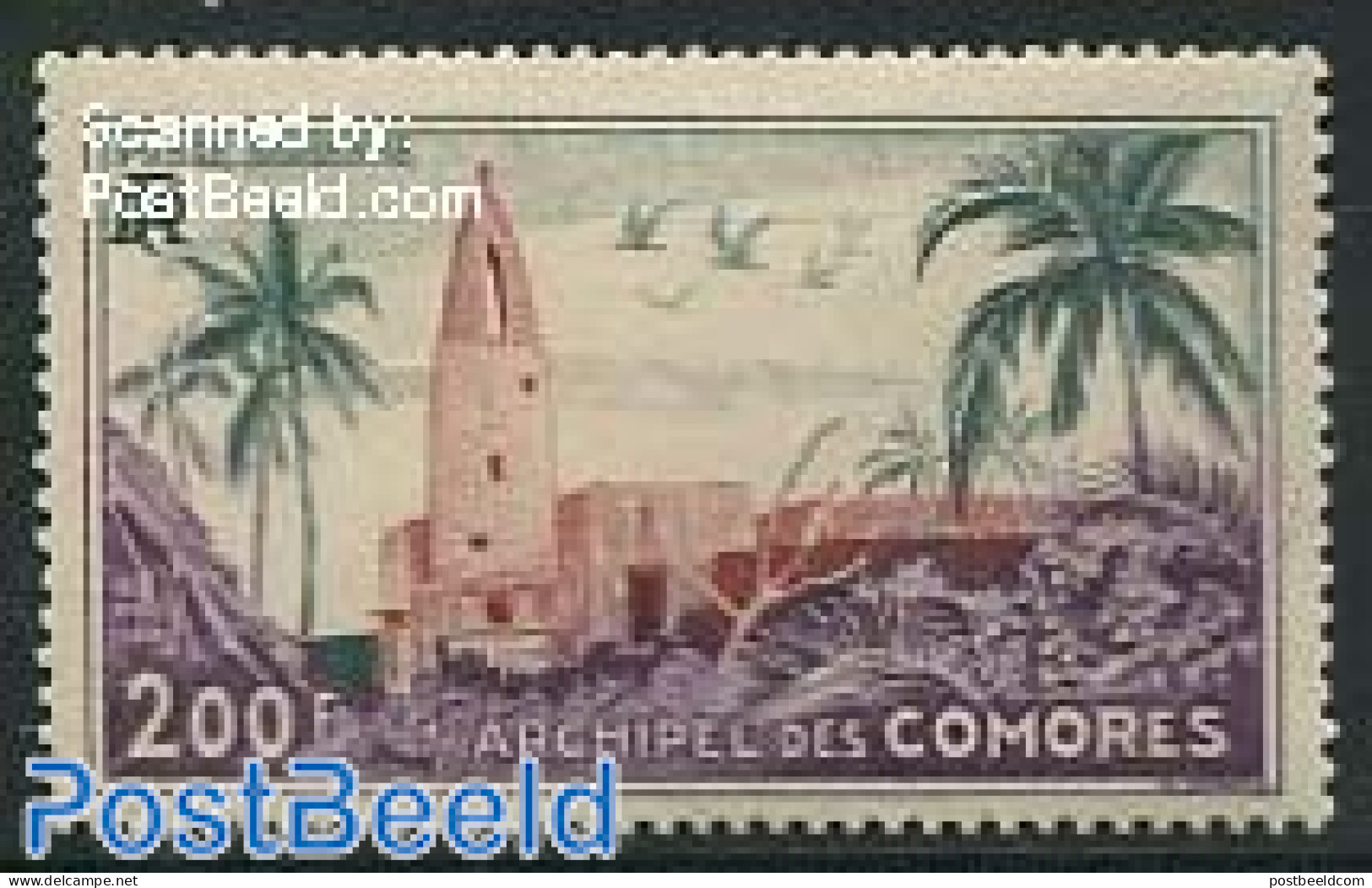 Comoros 1950 200Fr, Stamp Out Of Set, Unused (hinged), Nature - Birds - Komoren (1975-...)