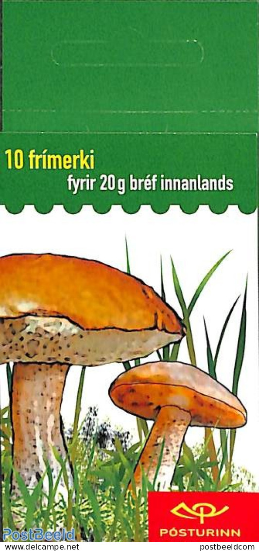 Iceland 2002 Mushrooms Booklet, Mint NH, Nature - Mushrooms - Stamp Booklets - Unused Stamps