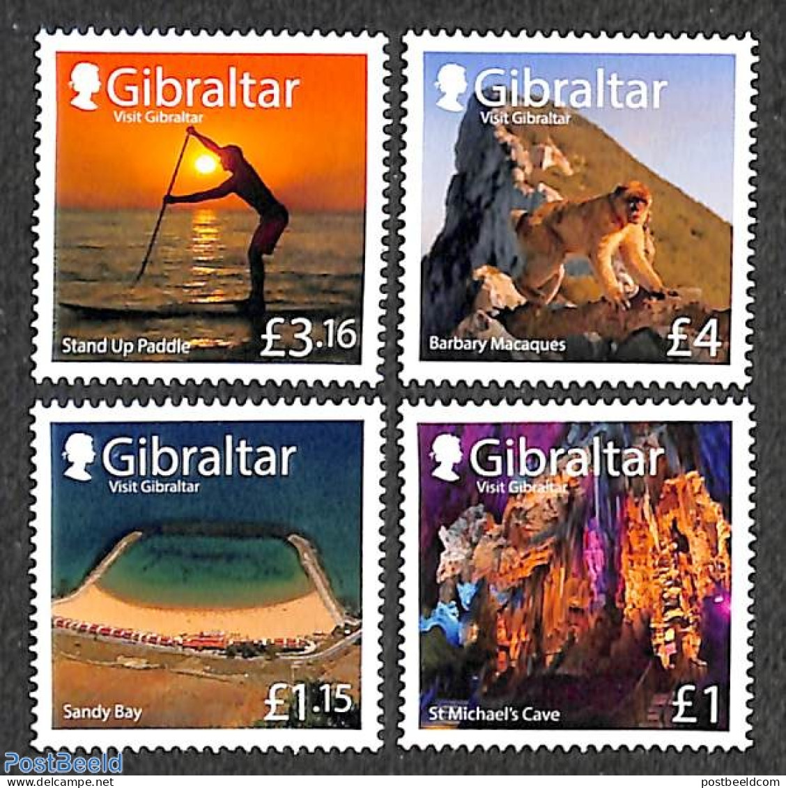 Gibraltar 2022 Tourism 4v, Mint NH, History - Nature - Various - Geology - Monkeys - Tourism - Gibraltar