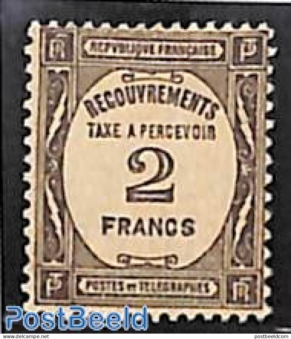 France 1931 2fr Postage Due, Stamp Out Of Set, Unused (hinged) - Altri & Non Classificati