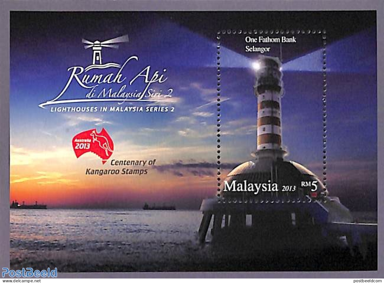 Malaysia 2013 Lighthouse, Centenary Of Kangaroo Stamps, Mint NH, Various - Lighthouses & Safety At Sea - Lighthouses