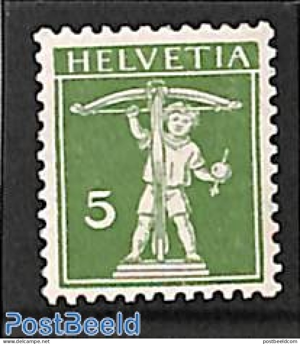 Switzerland 1909 5c, Type II, Unused (hinged) - Unused Stamps
