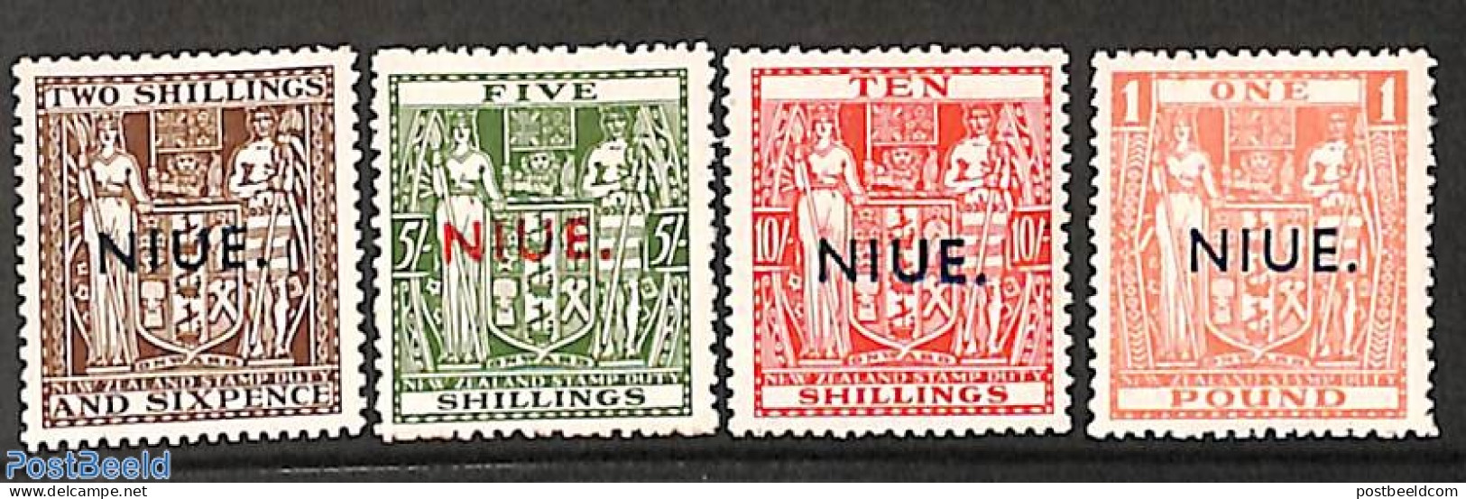 Niue 1942 Fiscal Stamps 4v (also Valid For Postage), Unused (hinged) - Niue