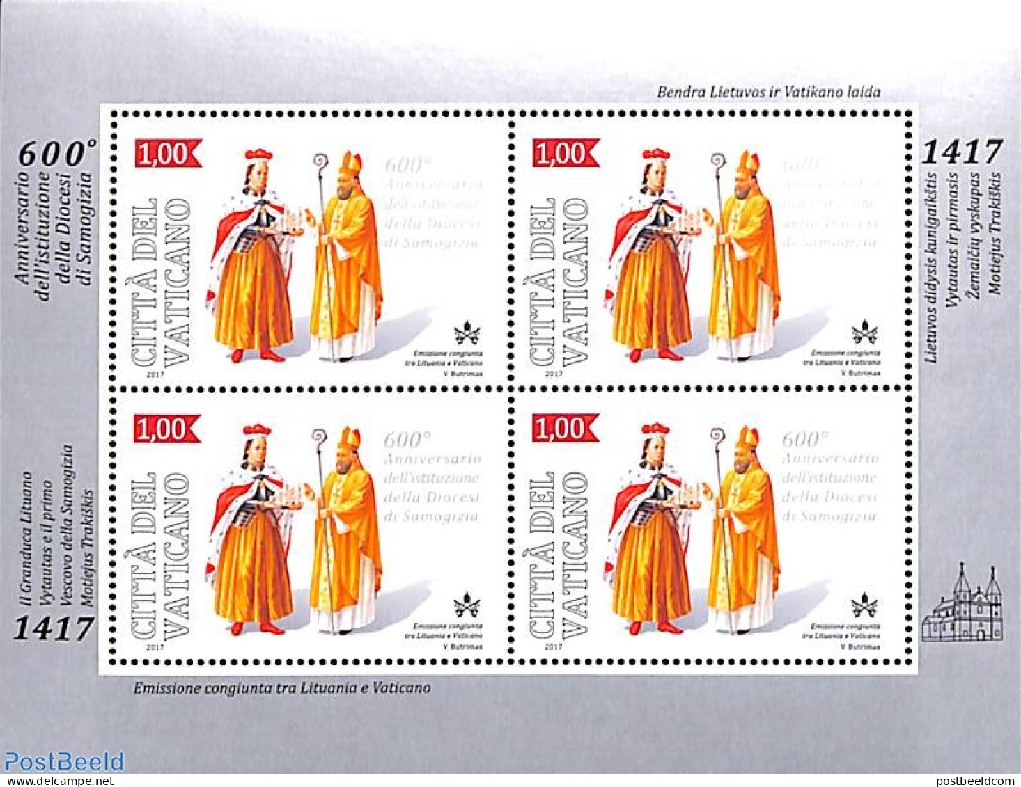 Lithuania 2017 Samogitien Diocese M/s, Mint NH, Religion - Religion - Lituanie