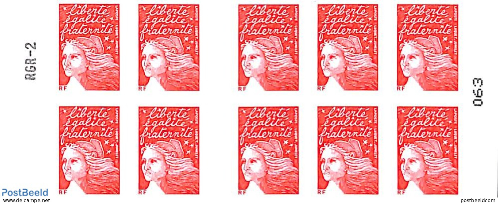 France 2004 Dessinez La Nouvelle Marianne, Booklet 10x Timbre Rouge S-a, Mint NH, Stamp Booklets - Unused Stamps