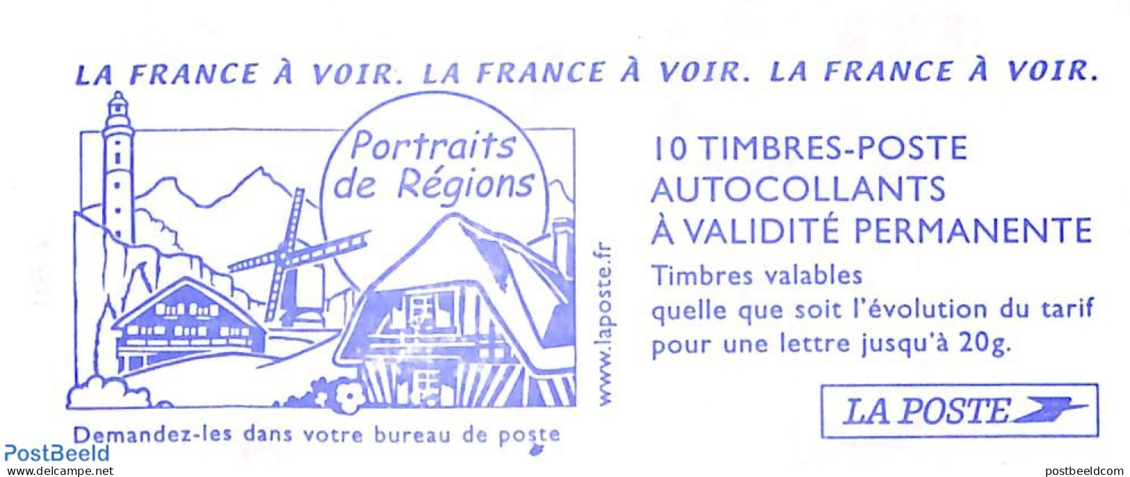 France 2004 Portraits De Régions, Booklet 10x Timbre Rouge S-a, Mint NH, Various - Stamp Booklets - Lighthouses & Saf.. - Ongebruikt