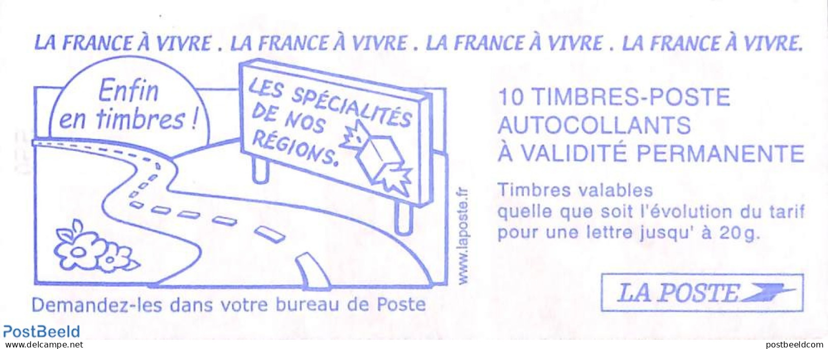 France 2003 La France A Vivre, Booklet 10x Timbre Rouge S-a, Mint NH, Stamp Booklets - Ongebruikt