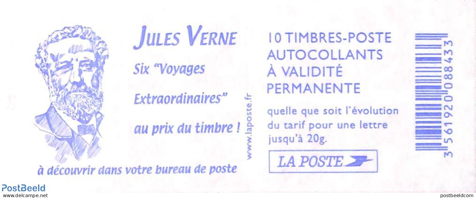 France 2006 Jules Verne, Booklet 10x Rouge S-a, Mint NH, Stamp Booklets - Art - Jules Verne - Neufs