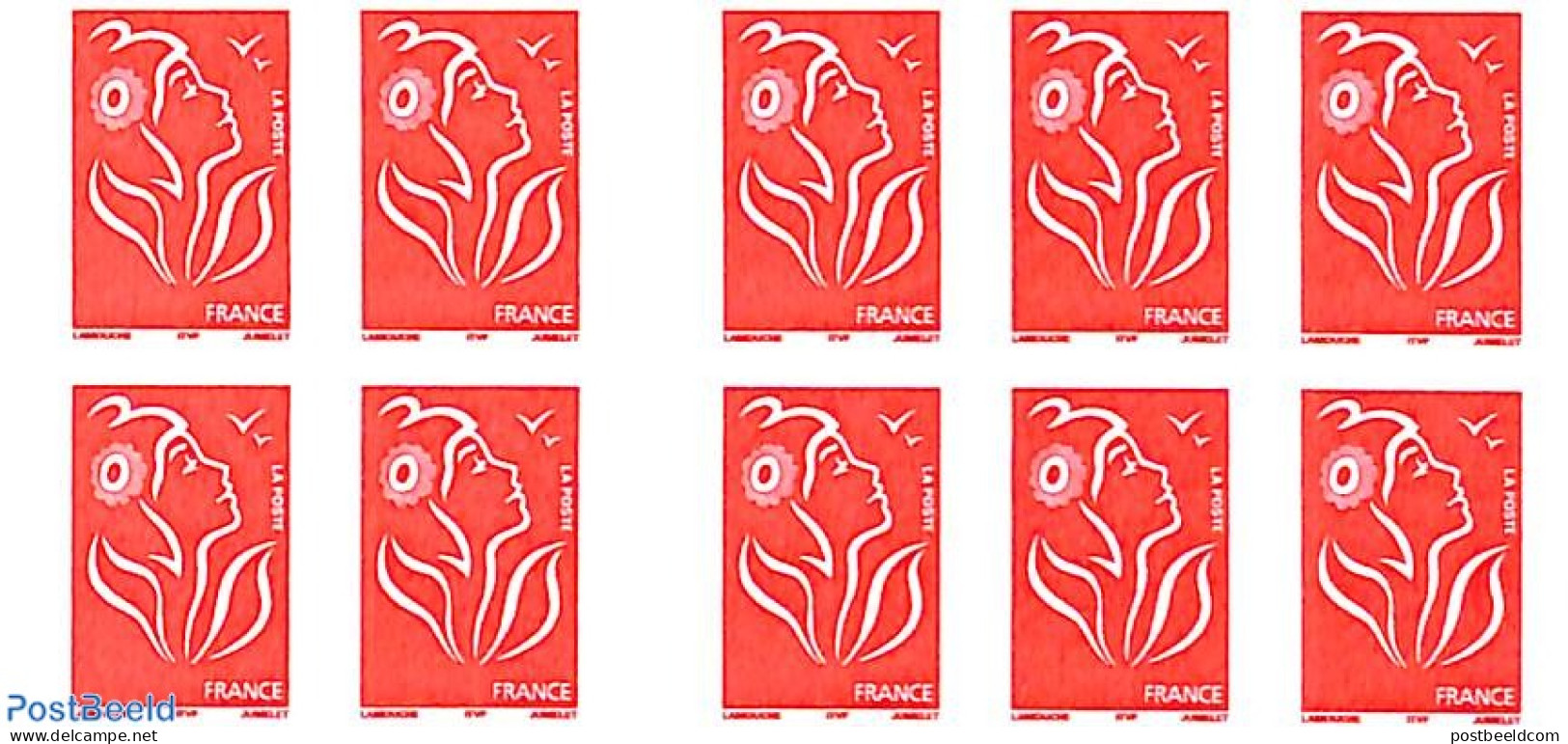 France 2006 La Poste, Booklet 10x Rouge S-a, Mint NH, Stamp Booklets - Unused Stamps