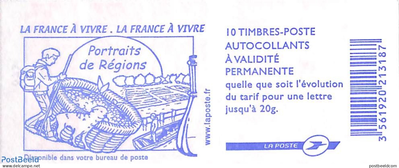 France 2006 Portraits De Régions, Booklet 10x Timbre Rouge S-a, Mint NH, Stamp Booklets - Unused Stamps