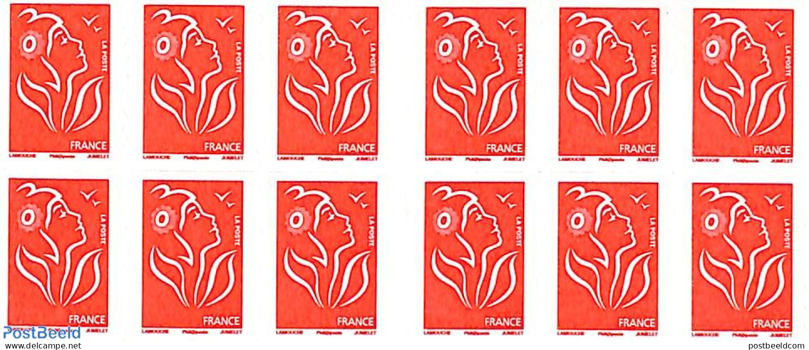 France 2007 Guy Moquet, Booklet With 12x Rouge S-a, Mint NH, Stamp Booklets - Neufs