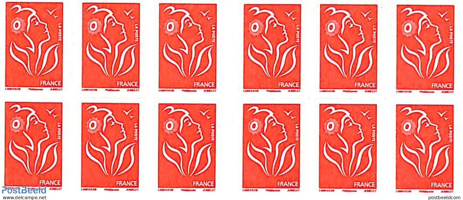 France 2007 Portraits De Régions, Booklet 12x Timbre Rouge S-a, Mint NH, Stamp Booklets - Neufs