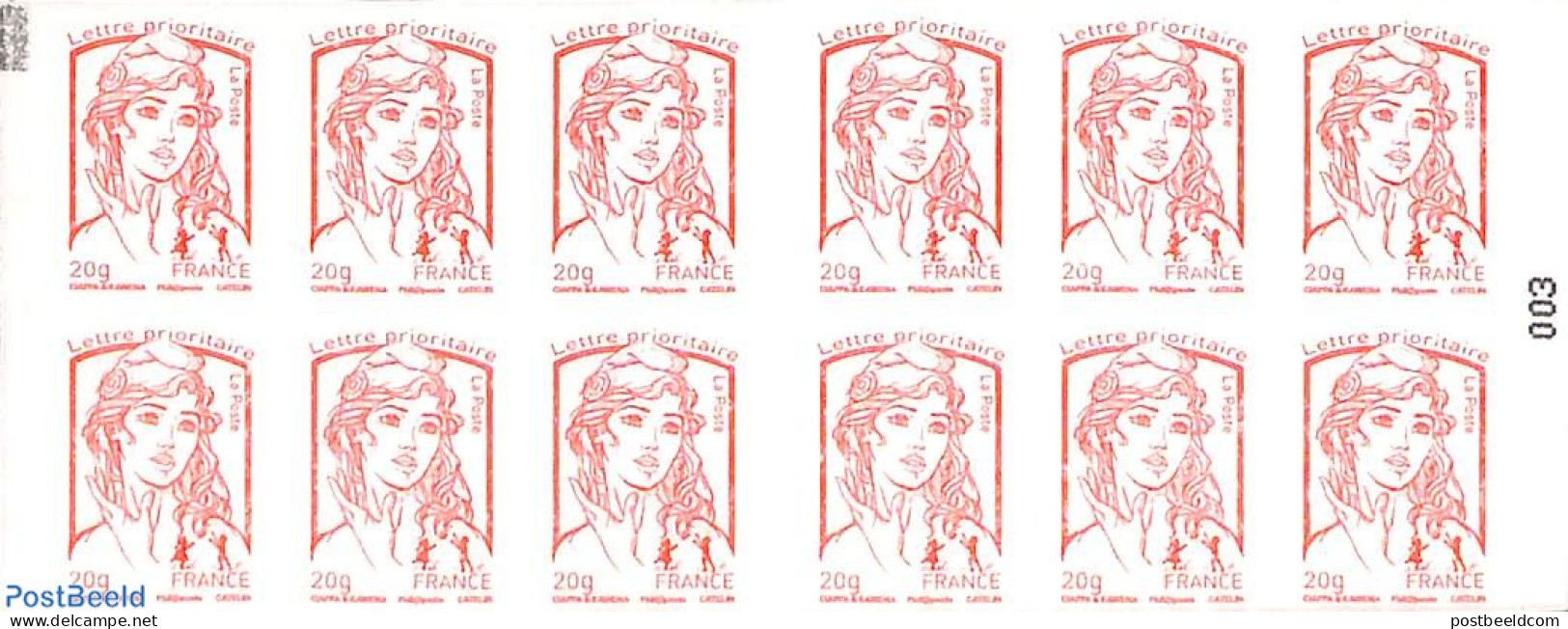 France 2015 Timbres Aérienne, Booklet With 12x Rouge S-a, Mint NH, Transport - Stamp Booklets - Stamps On Stamps - Ai.. - Neufs