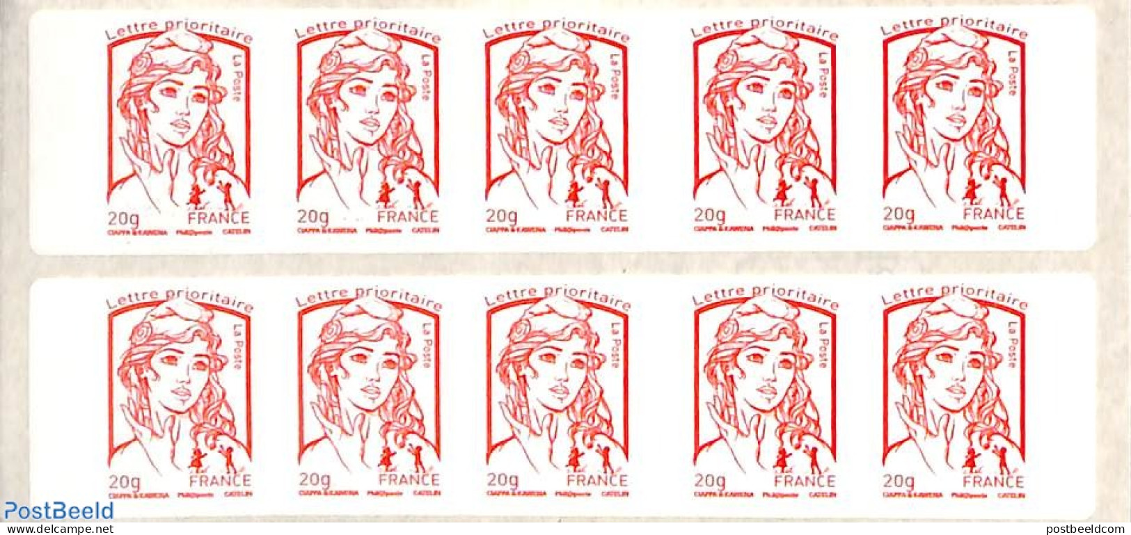 France 2015 Mon TimbreaMoi, Booklet With 10x Rouge S-a, Mint NH, Stamp Booklets - Unused Stamps