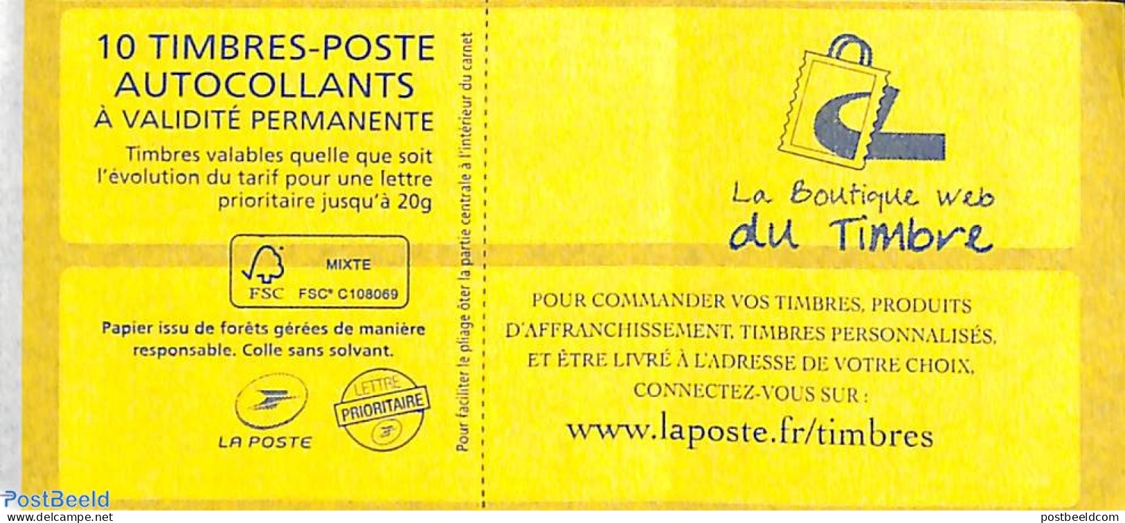 France 2015 La Boutique Web Du Timbre, Booklet 10x Timbre Rouge S-a, Mint NH, Stamp Booklets - Unused Stamps