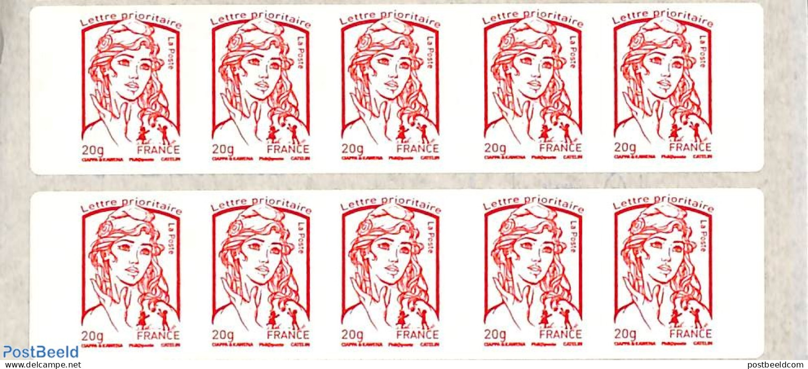 France 2015 La Boutique Web Du Timbre, Booklet 10x Timbre Rouge S-a, Mint NH, Stamp Booklets - Unused Stamps