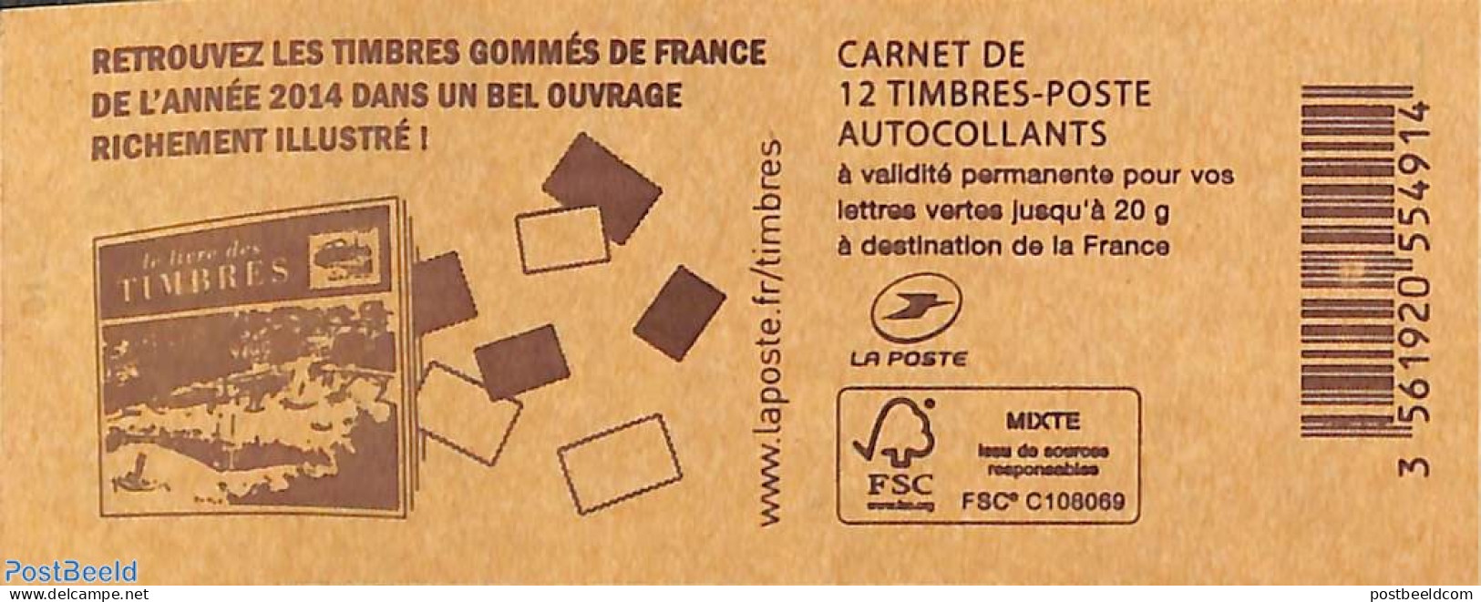 France 2015 Le Livre Des Timbres, Booklet With 12x Vert S-a, Mint NH, Stamp Booklets - Nuevos