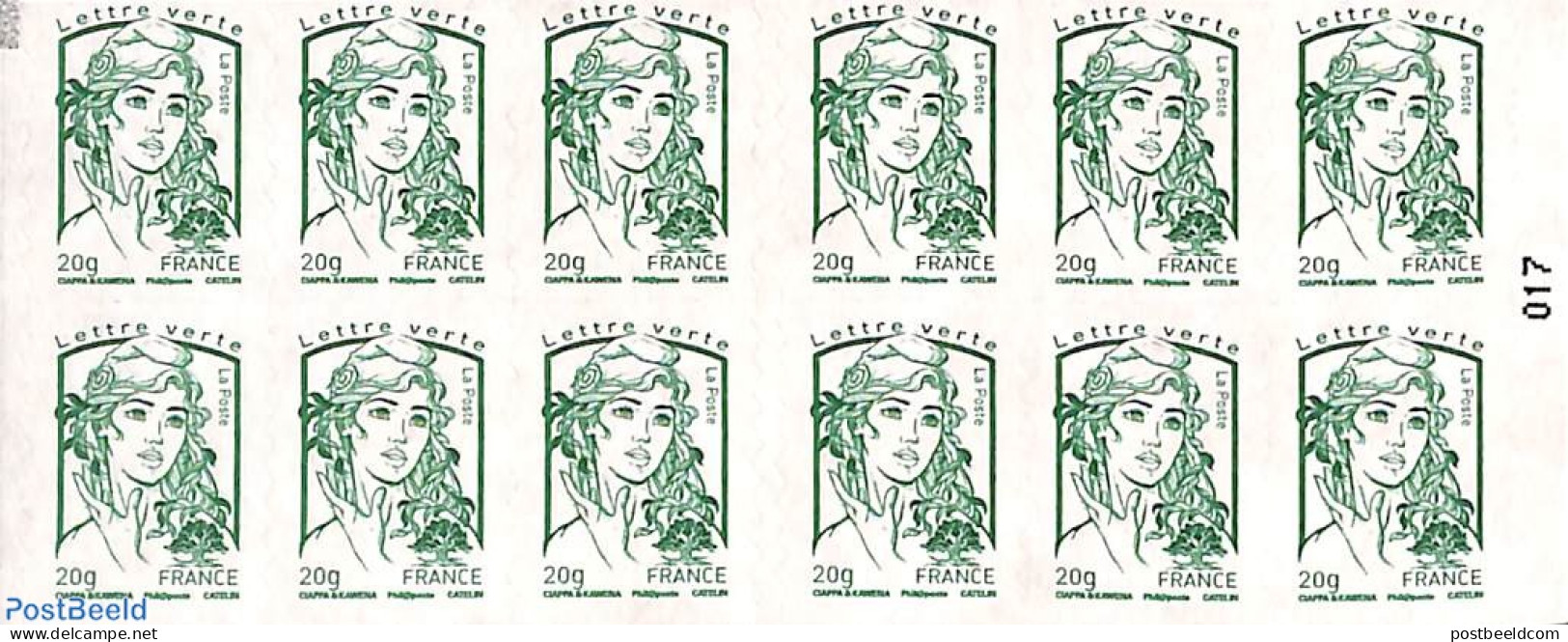 France 2015 Le Livre Des Timbres, Booklet With 12x Vert S-a, Mint NH, Stamp Booklets - Neufs