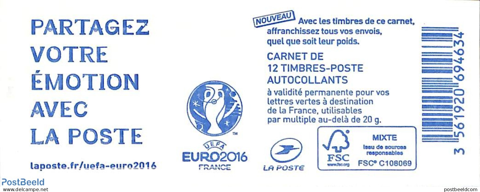 France 2016 Partagez Votre Emotion Avec La Poste, Booklet With 12x Vert S-a, Mint NH - Unused Stamps