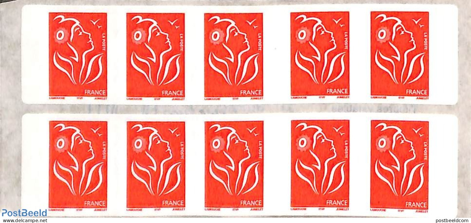 France 2005 La Boutique Du Timbre, Booklet 10x Timbre Rouge S-a, Mint NH - Unused Stamps