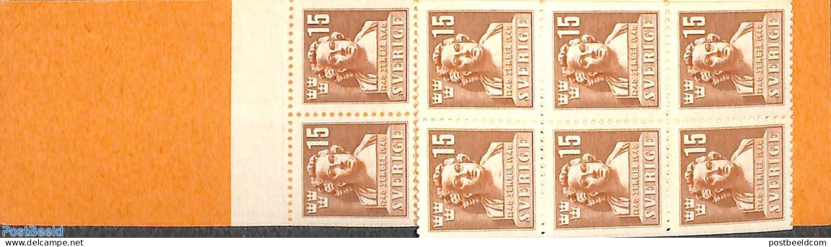 Sweden 1940 Johan Tobias Sergel Booklet, Mint NH, Stamp Booklets - Art - Sculpture - Unused Stamps