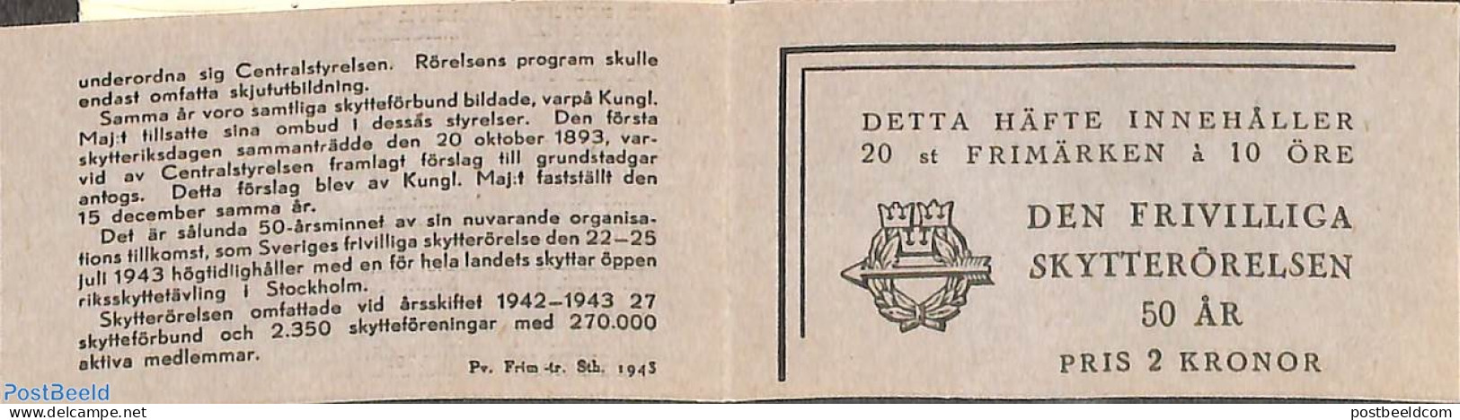 Sweden 1943 Shooting Sports Ass. Booklet, Mint NH, Sport - Shooting Sports - Stamp Booklets - Unused Stamps