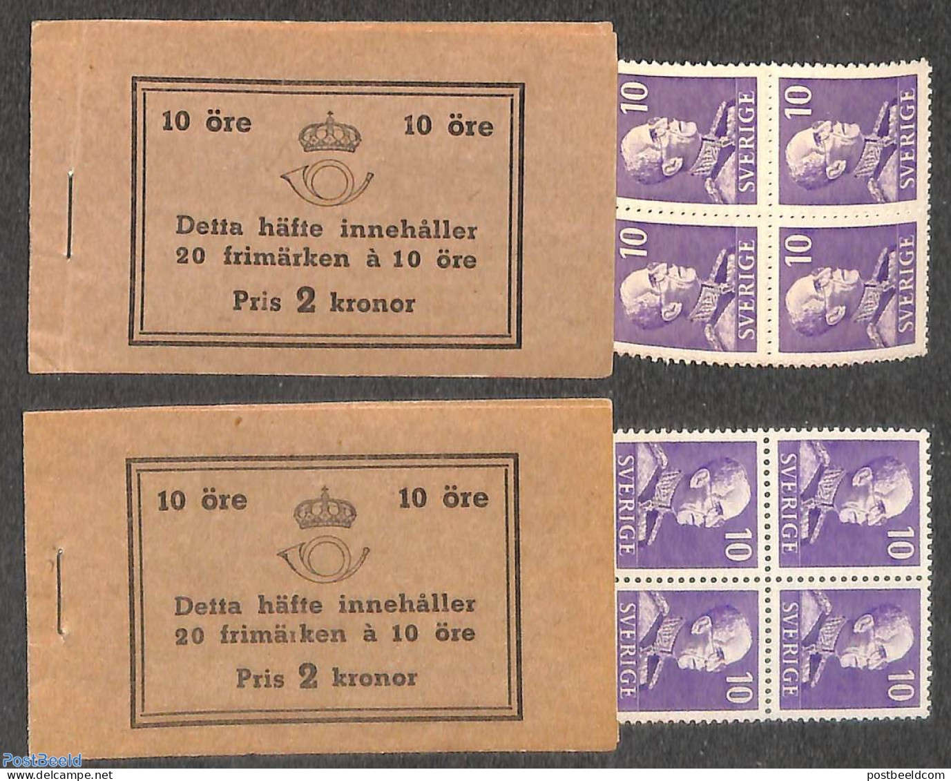 Sweden 1939 Definitives 2 Booklets (full Perf.), Mint NH, Stamp Booklets - Neufs