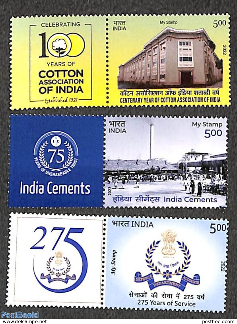 India 2022 My Stamp 3v+tabs, Mint NH - Unused Stamps