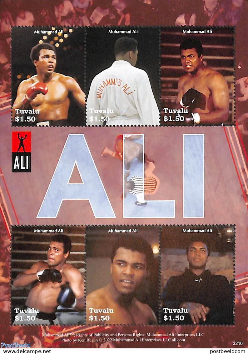 Tuvalu 2022 Muhammad Ali 6v M/s, Mint NH, Sport - Boxing - Pugilato