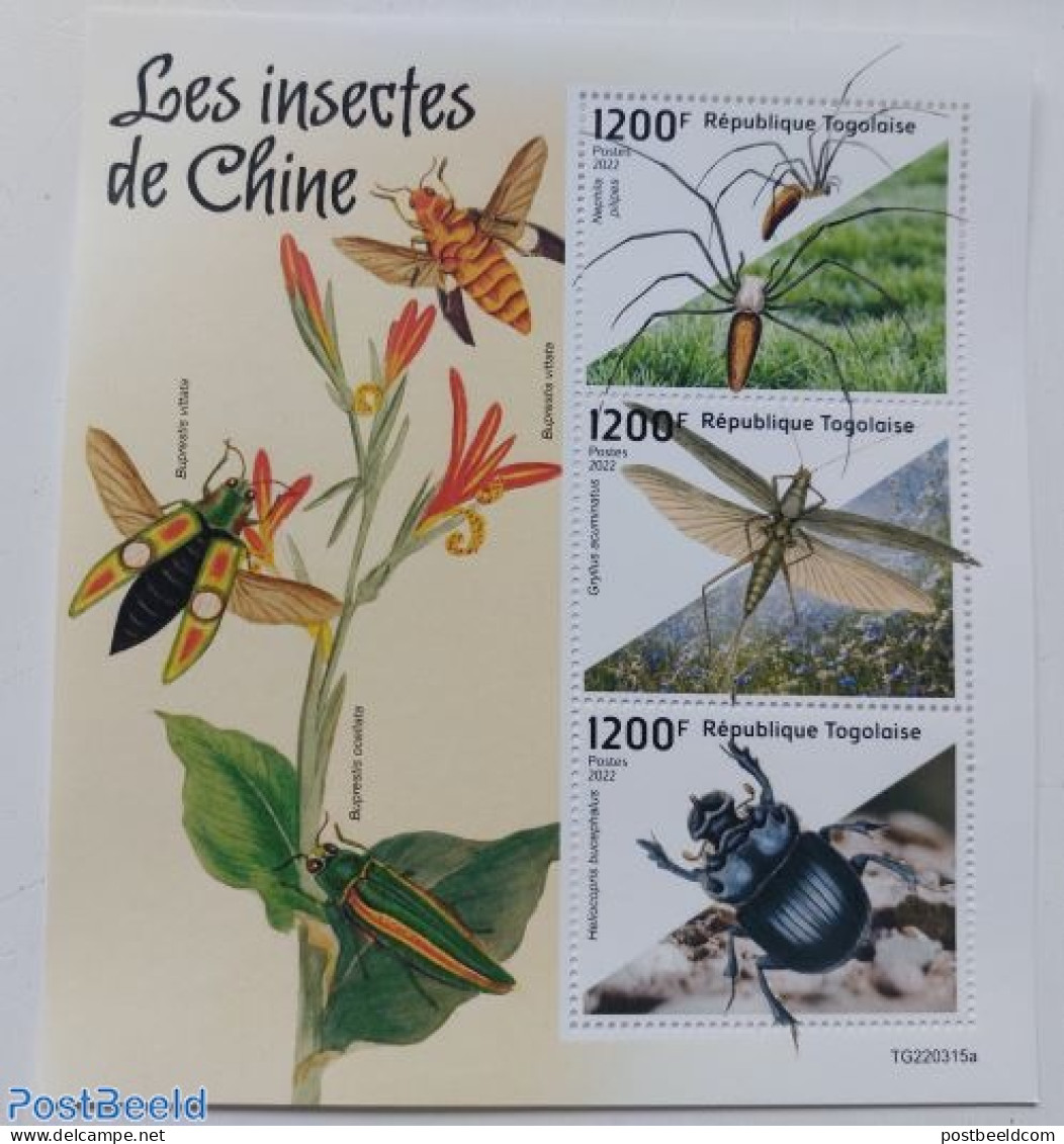Togo 2022 Chinese Insects, Mint NH, Nature - Insects - Togo (1960-...)