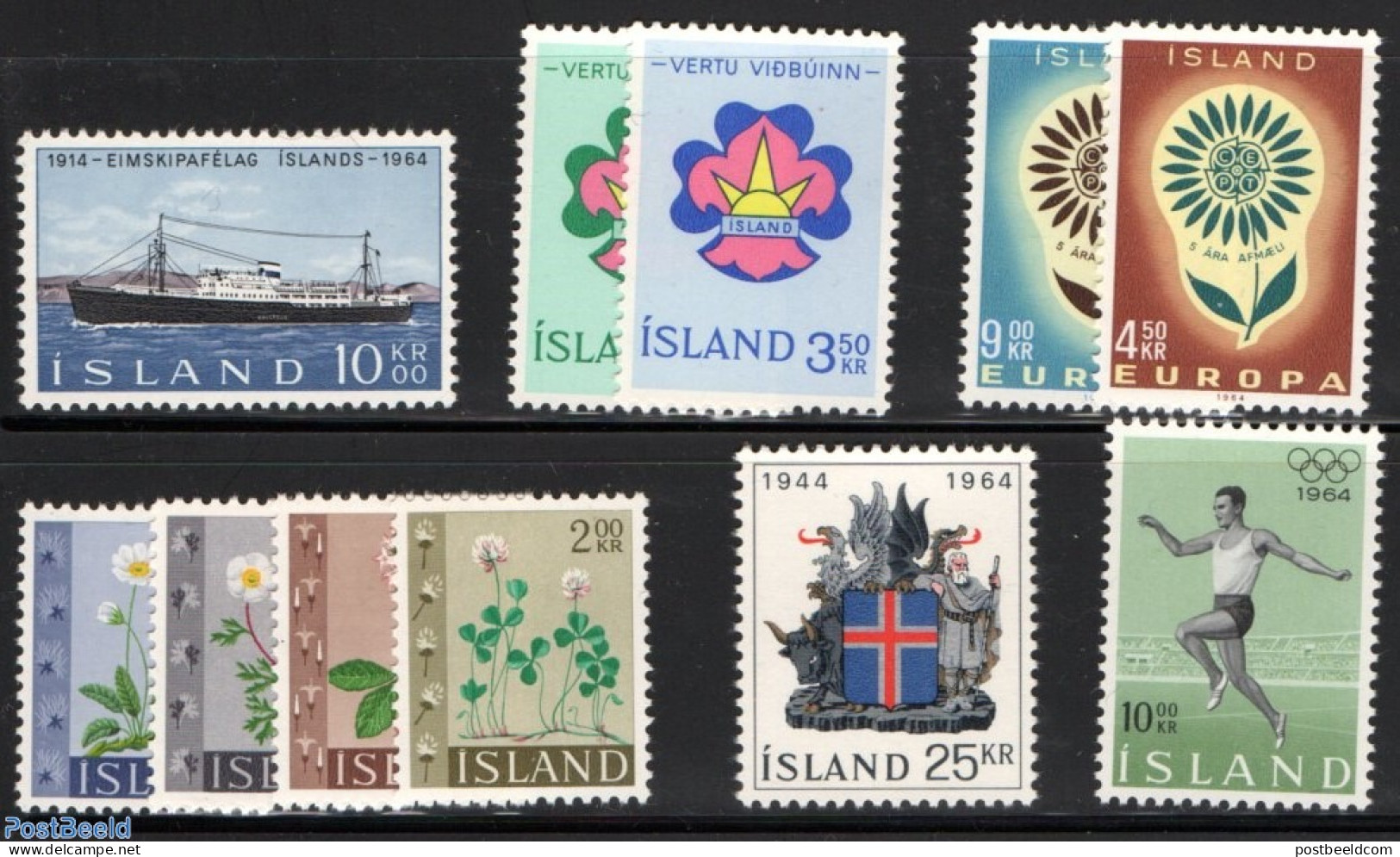 Iceland 1964 Yearset 1964 (11v), Mint NH, Various - Yearsets (by Country) - Ungebraucht