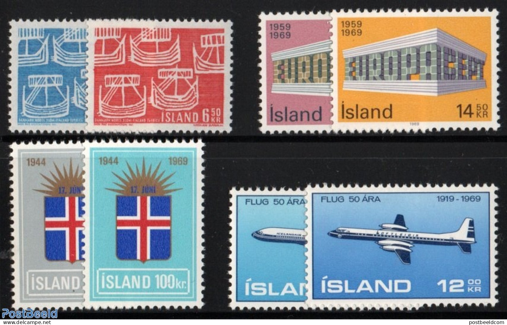 Iceland 1969 Yearset 1969 (8v), Mint NH, Various - Yearsets (by Country) - Nuovi