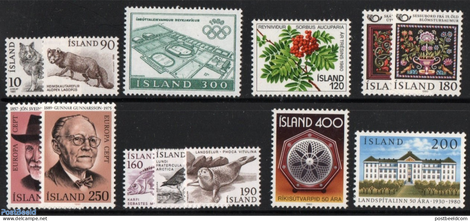 Iceland 1980 Yearset 1980 (13v), Mint NH, Various - Yearsets (by Country) - Unused Stamps