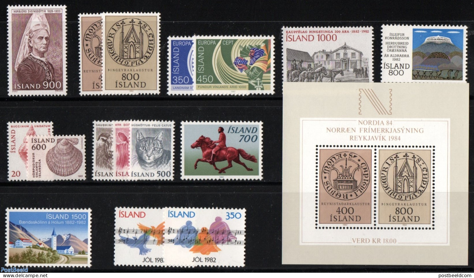 Iceland 1982 Yearset 1982 (16v+1s/s), Mint NH, Various - Yearsets (by Country) - Nuovi