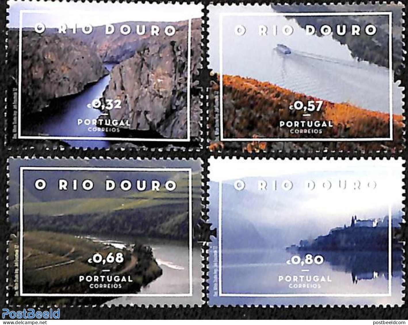 Portugal 2012 Rio Douro 4v, Mint NH, Transport - Ships And Boats - Art - Bridges And Tunnels - Nuevos