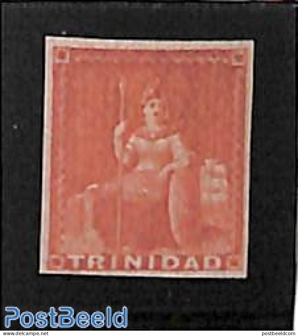 Trinidad & Tobago 1858 (1p), Red, Unused (hinged) - Trindad & Tobago (1962-...)