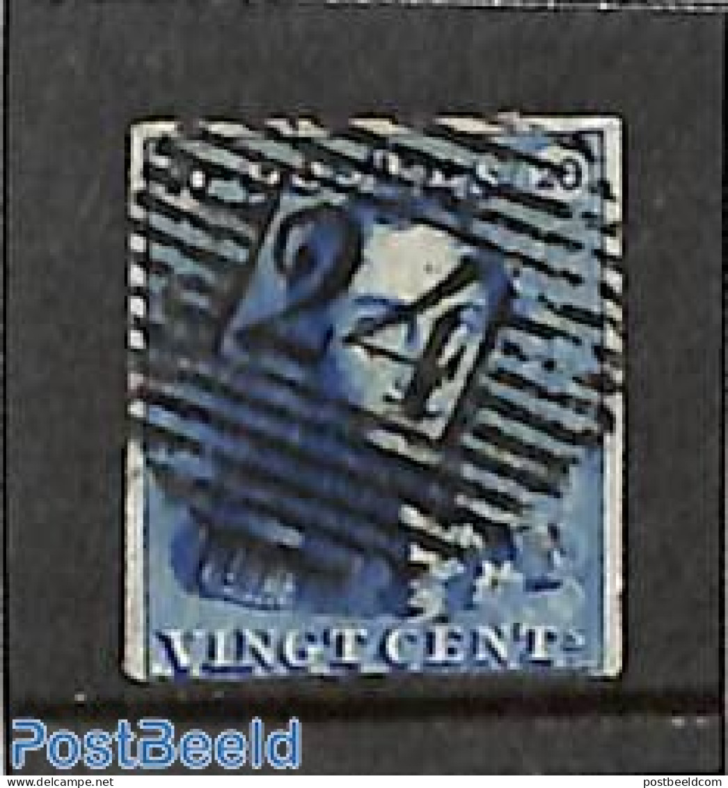 Belgium 1849 20c Blue, Used, Used Stamps - Usati