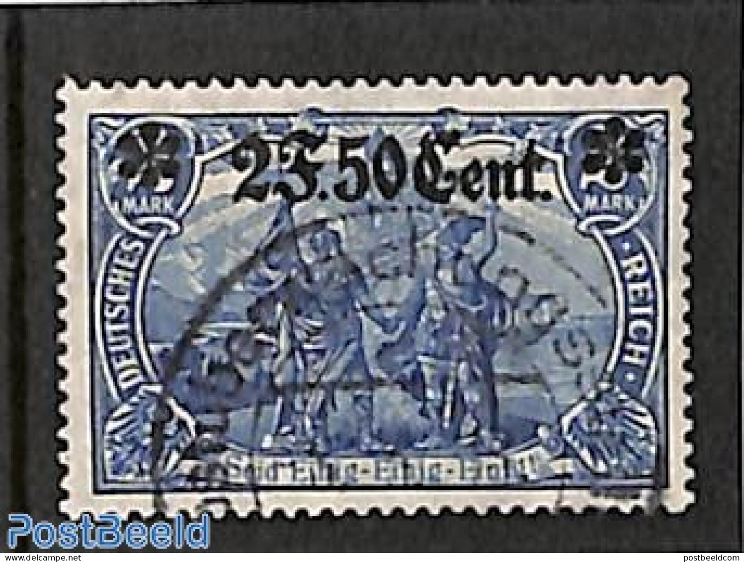 Belgium 1916 2F50Cent On 2M, 25:17, Stamp Out Of Set, Unused (hinged) - Ungebraucht