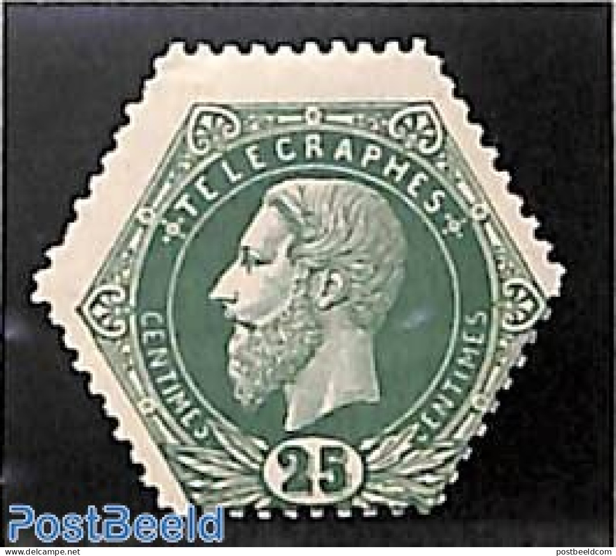 Belgium 1871 25c, Telegram, Stamp Out Of Set, Unused (hinged) - Neufs