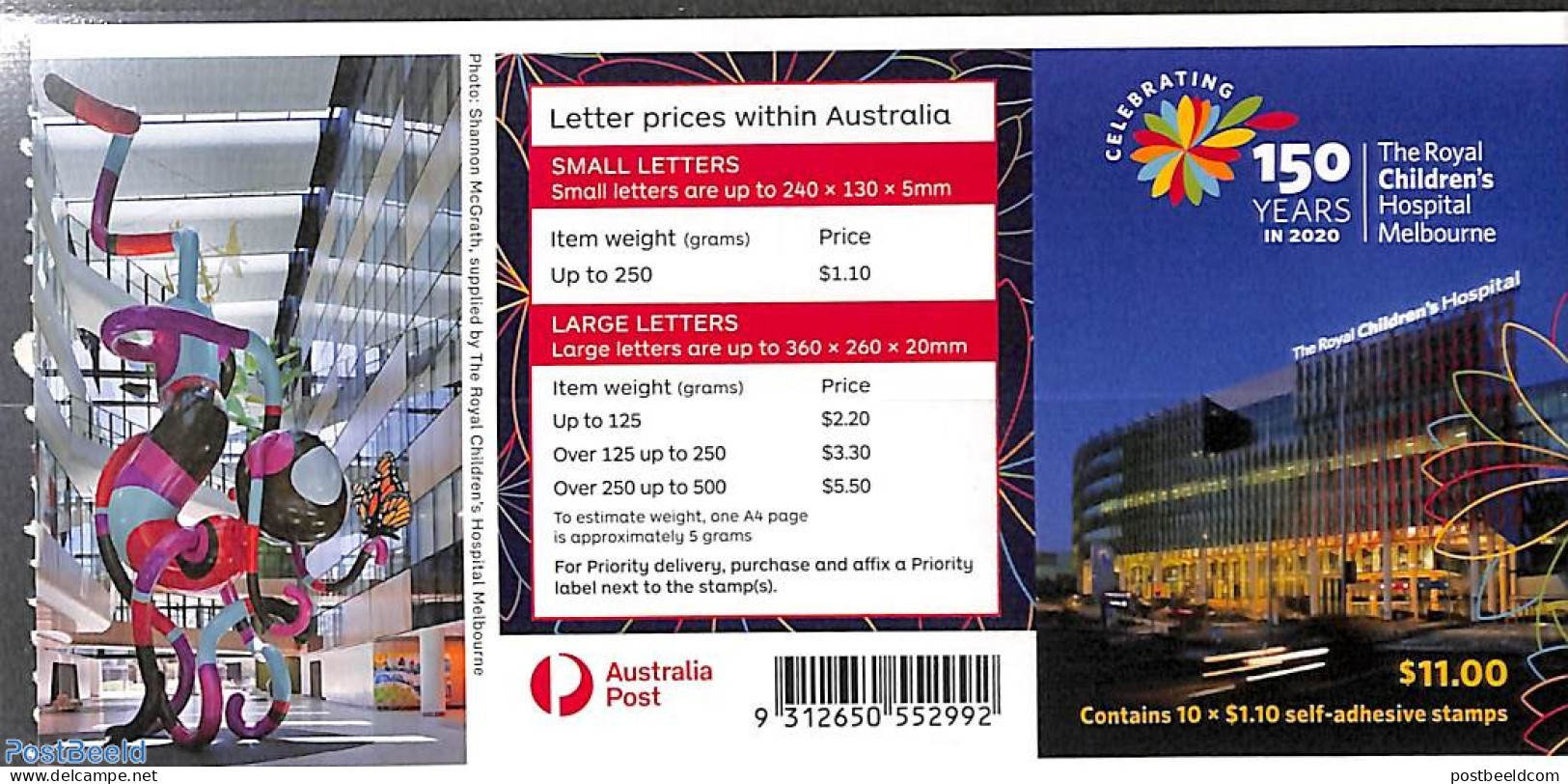 Australia 2020 Royal Children's Hospital Booklet S-a, Mint NH, Health - Health - Stamp Booklets - Ungebraucht