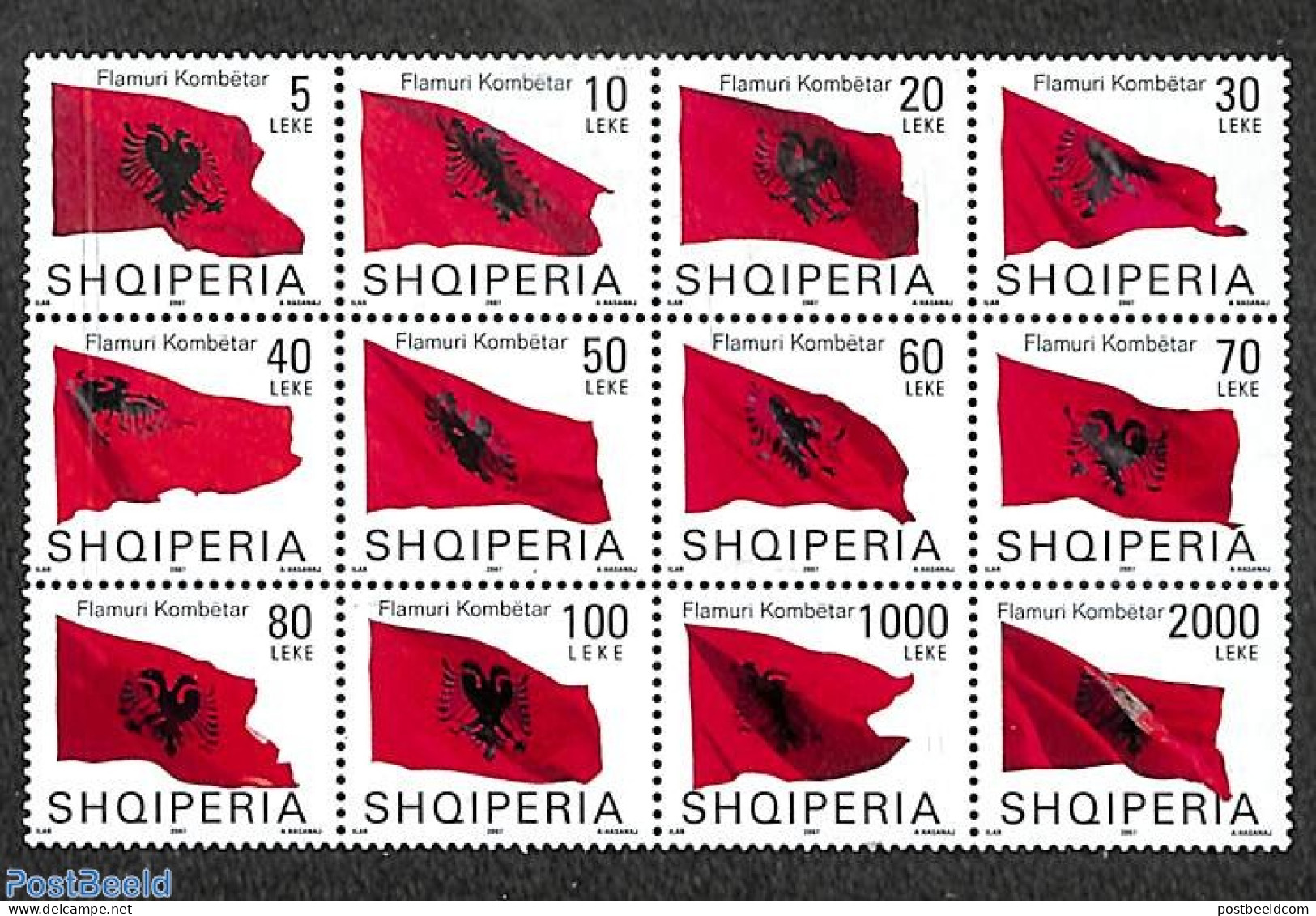 Albania 2007 Flags 12v, Mint NH, History - Flags - Albania