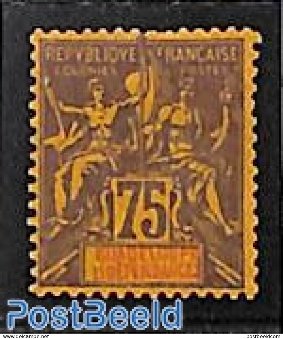 Guadeloupe 1892 75c, Stamp Out Of Set, Unused (hinged) - Ongebruikt